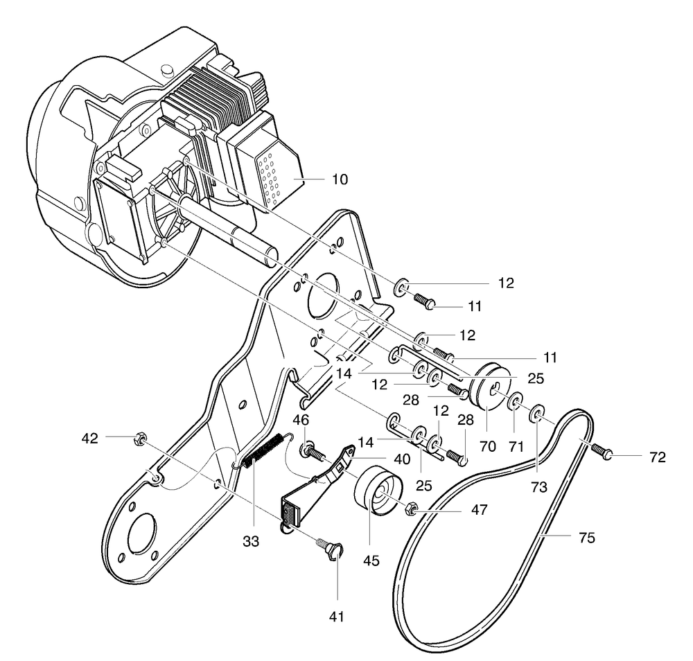 Engine Assembly Diagram and Parts List for 621451X31C 2001 Briggs and Stratton Snow Blower